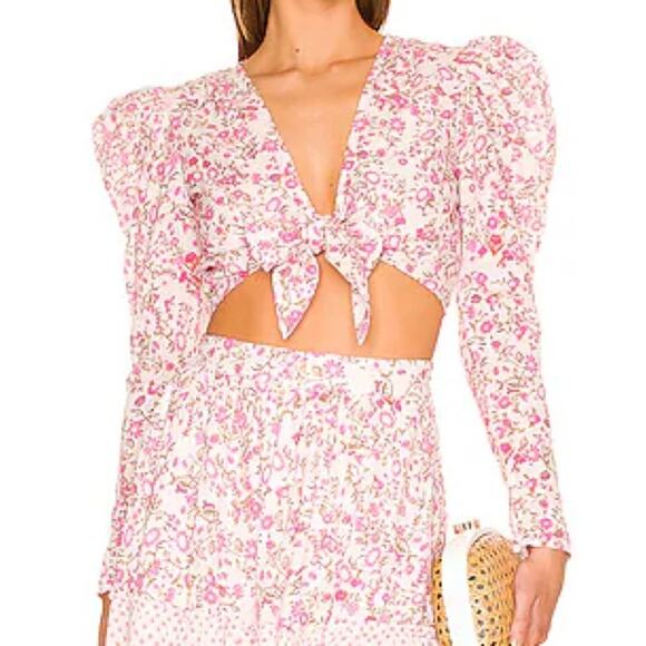 HEMANT AND NANDITA Hera Crop Top in Orchid Pink Women’s Sz M - Picture 1 of 9